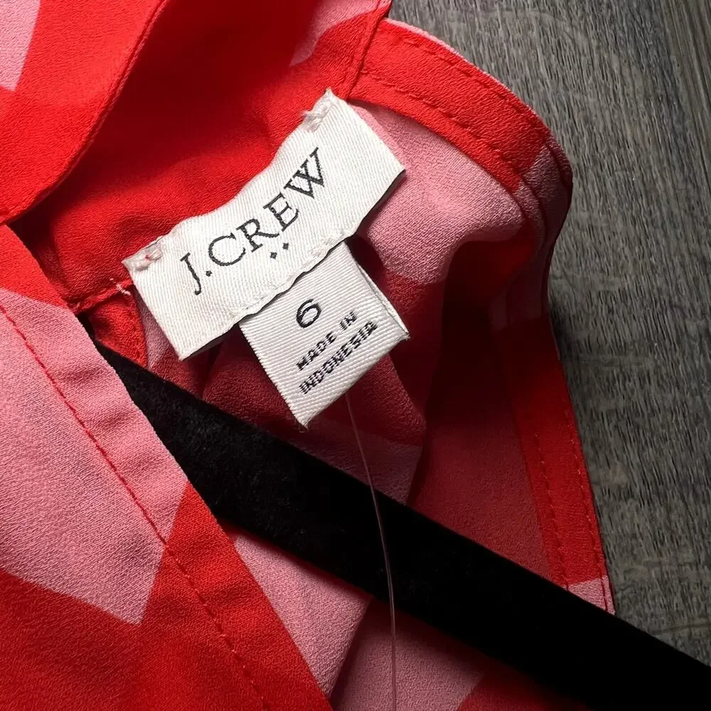 J. CREW Gingham Tie-Neck Womens Tank NWT